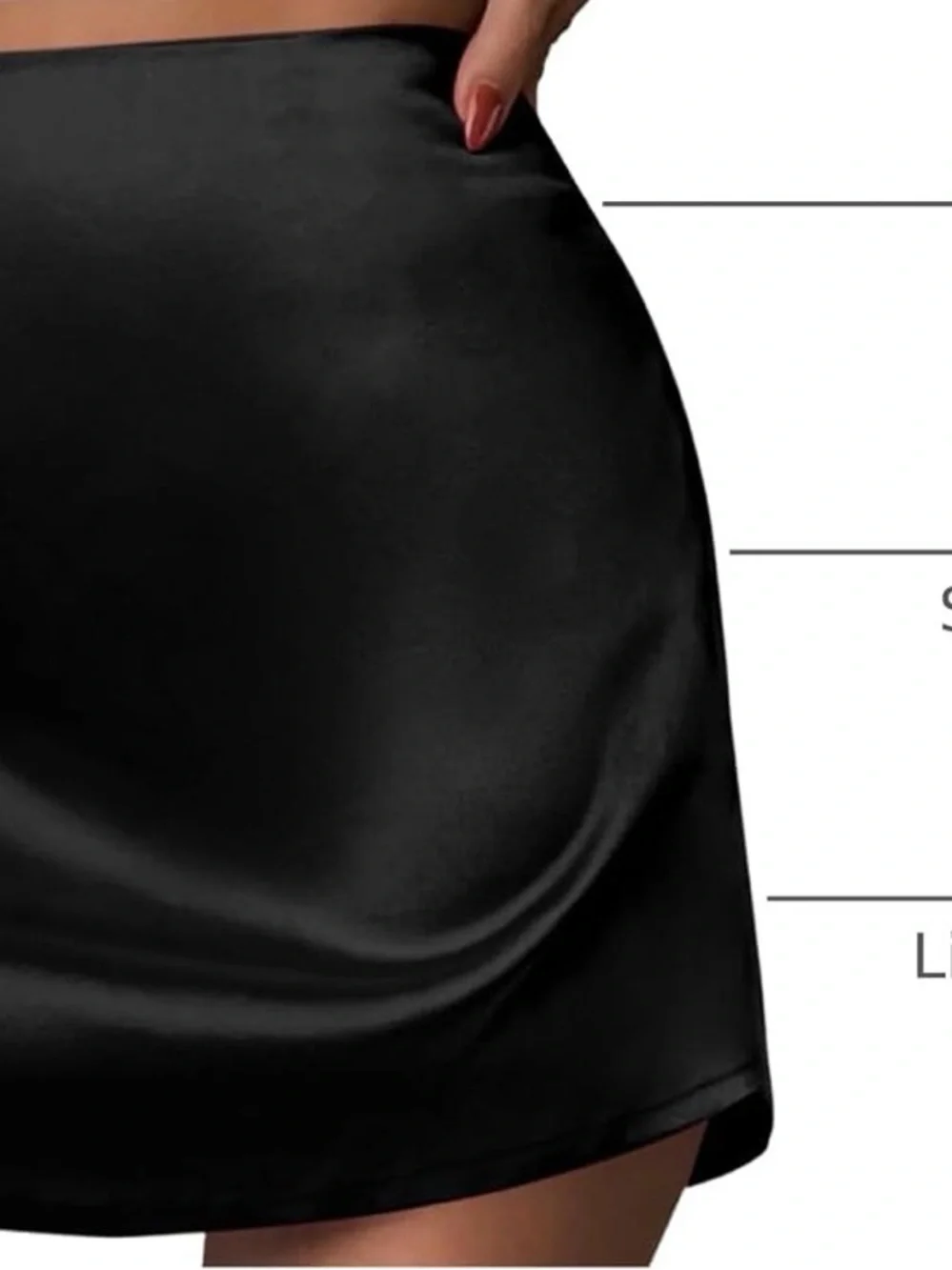 zeagoo Black Satin Mini Skirt